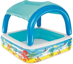 Bestway - Piscina da Gioco con Tettoia Blu 140x140x114 cm 52192