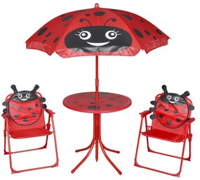 Set Da Bistrot Da Giardino Per Bambini Con Ombrellone Rosso /
