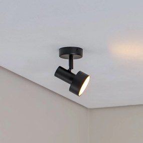 SIGMA Faretto da soffitto Mona, a 1 luce, nero, orientabile, acciaio