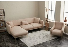 Divano angolare beige (con penisola a sinistra/con chaise lounge) Simena – Balcab Home