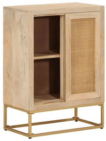 Credenza 55x30x76 cm in legno massello di mango e ferro