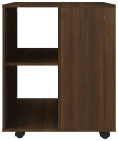 Armadietto con ruote rovere marrone 60x53x72 cm in legno
