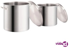 vidaXL Set di Pentole 2 pz 50/25 L in Acciaio Inossidabile