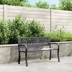 Panca da giardino nera 120 cm acciaio