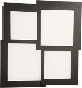 Plafoniera Led in metallo Nero e diffusore in acrilico PASSPARTOU 57x57 cm