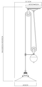 Globo 15053 - Lampadario LENIUS 1xE27/60W/230V