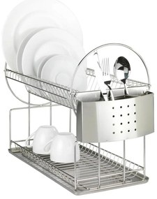 WENKO 2329100 - Scolapiatti DUO 21x33 cm in acciaio inox/argento