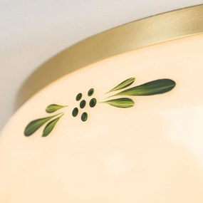 Orion DL 7-674 - Plafoniera LANDHAUS 3xE27/60W/230V diametro 35 cm ottone/beige