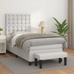 Giroletto A Molle Con Materasso Bianco 90x190 Cm İn Similpelle /