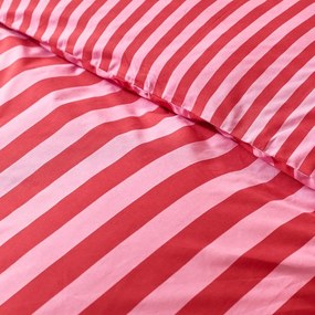Set copripiumino e federa rosso/rosa per letto singolo 135x200 cm Stripe Tease – Sassy B