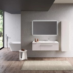 Mobile sottolavabo e lavabo Ginevra per vasca a destra bianco opaco L 120 x H 36 x P 51 cm