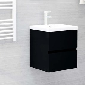 Mobile Lavabo Nero 41x38,5x45 Cm İn Legno Multistrato /