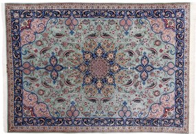 Isfahan Tappeto persiano 340 x 240 Blu (Iran) Annodato A Mano