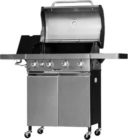 Barbecue a gas in acciaio inox con pietra lavica 4 fuochi e piastra in ghisa Ke Grill