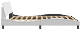 Giroletto con testiera bianco 160x200 cm in similpelle