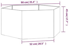 Fioriera Ruggine 90x90x45 cm Acciaio Corten