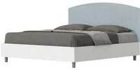 Letto Matrimoniale 160x190 cm struttura bianco frassino testata Ant - Con rete,Microfibra,Azzurro