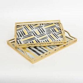 SET 2x Vassoio decorativo 40x30/35x25 cm oro