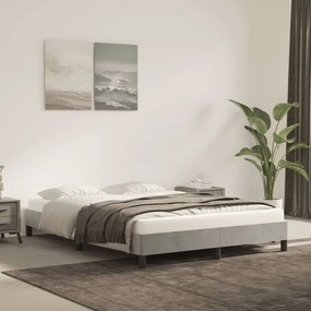 Giroletto Senza Materasso Grigio Chiaro 140x200 Cm Velluto /