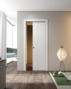 Porta scorrevole Incanto V bianco latte L 60 x H 210 cm reversibile