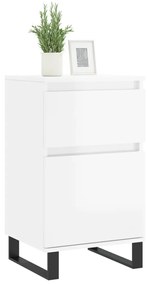 Credenza bianco lucido 40x35x70 cm in legno multistrato