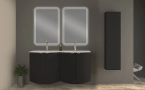 Mobile sottolavabo e lavabo Onda per doppia vasca grigio grafite L 138 x H 70 x P 51 cm