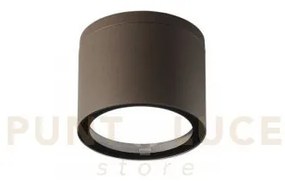 Plafoniera tower corten tonda 1 luce attacco gx53 ip54 9x7,2cm