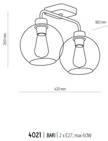 Lampadario a plafone BARI 2xE27/60W/230V