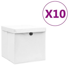Contenitori Con Coperchi 10 Pz 28x28x28 Cm Bianco /