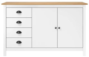 Credenza hill bianca 130x40x80 cm in legno massello di pino