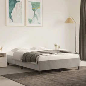 Giroletto Senza Materasso Grigio Chiaro 140x190 Cm Velluto /