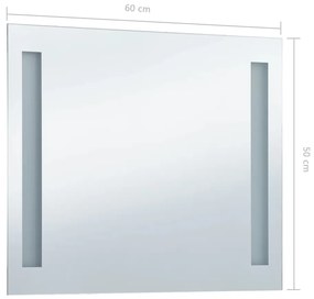 Specchio da Parete a LED per Bagno 60x50 cm