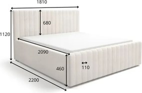Letto Matrimoniale 160x200 Cm Contenitore Con Rete Imbottito Batina Beige