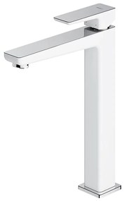 OMNIRES PM7412CRB - Rubinetto del lavandino PARMA 27,3 cm cromo lucido/bianco