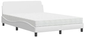 Letto con materasso bianco 140x200 cm in similpelle