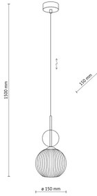 Lampada a sospensione SOPHIA con cavo 1xE14/10W/230V nero/beige fumé