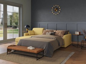 Chris Divano letto angolare 5 posti in tessuto impermeabile T13 giallo