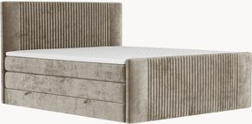 Letto boxspring in ciniglia fatto a mano con contenitore Bergamo, H3