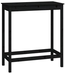 Tavolo da bar nero 100x50x110 cm in legno massello di pino
