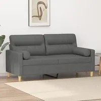 Divano a 2 Posti con Cuscini Grigio Scuro 140 cm in Tessutocod mxl 126904