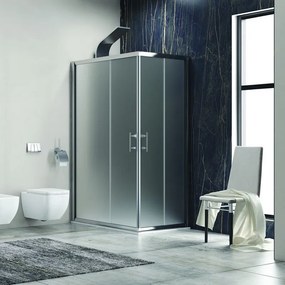 Box doccia 130x100 cm angolare cristallo satinato modello KF1000 - KAMALU