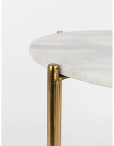 Tavolino bianco con piano in marmo Timpa - White Label