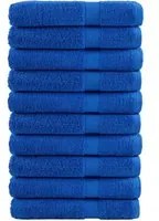 Asciugamani per Sauna 10 pz Blu 80x200cm 600gsm 100% Cotone 137196