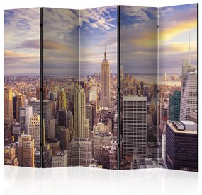Paravento separè Alba a New York II - panorama dell'alba sopra New York