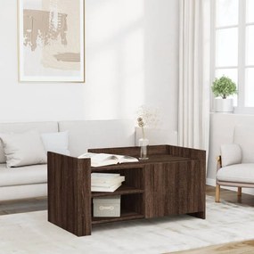 Tavolino Salotto Rovere Marrone 100x50x50 Cm Legno Multistrato /