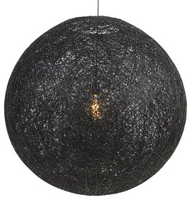 Lampada a sospensione rustica nera 80 cm - Corda