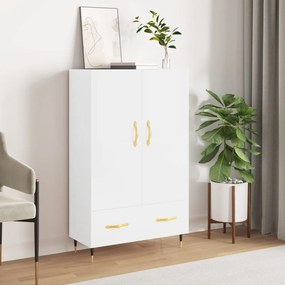 Credenza bianco lucido 69,5x31x115 cm in legno multistrato