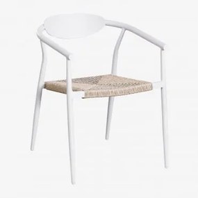 Confezione da 2 sedie da pranzo impilabili con braccioli in alluminio - Sklum
