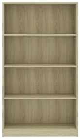 Libreria a 4 ripiani rovere sonoma 80x24x142 cm in truciolato