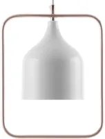 Lampada in Metallo Bianco con Struttura in Rame Stile Industriale 121 cm